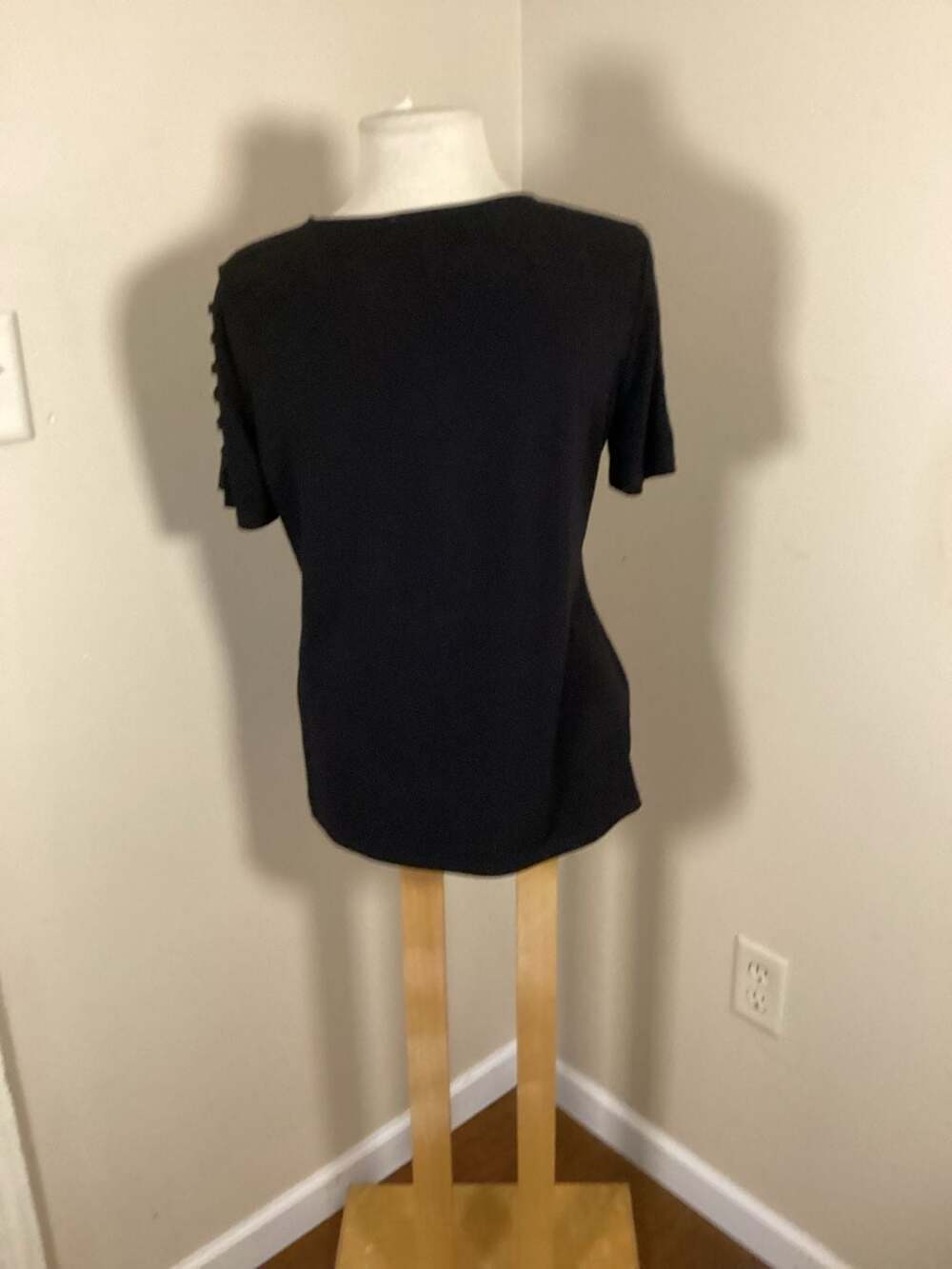 NWT Michael Kors Black Ladder Cut-Out Short Sleeve Top - Picture 3 of 4